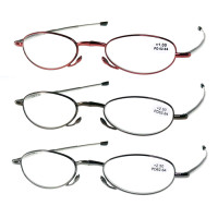 Women Metal folding reading glasses with case