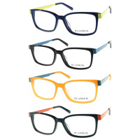 Teenager acetate optical frame with metal temple