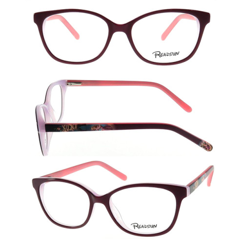 Teenager acetate optical frame with colorful temple