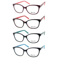 Teenager acetate optical frame with colorful temple