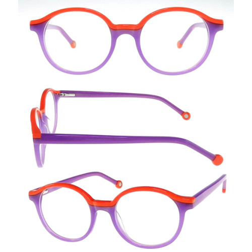 Teenager acetate optical frame with color joint 16K091A