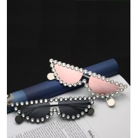 Newest 2020 Jewelry Vintage Designer Fashion Trendy Half Bling Diamond Rhinestone Shades Womens Sunglasses