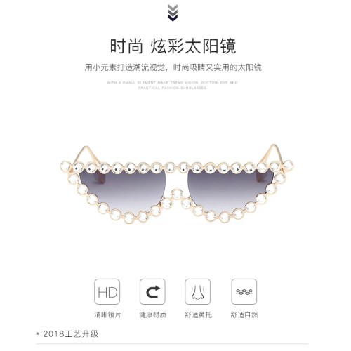 Newest 2020 Jewelry Vintage Designer Fashion Trendy Half Bling Diamond Rhinestone Shades Womens Sunglasses