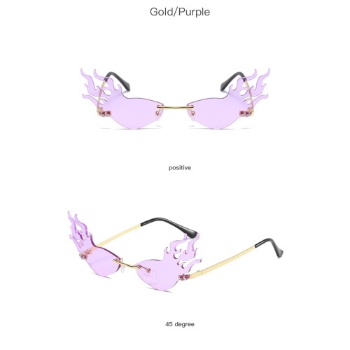 2020 New Arrivals High Fashion Luxury Trendy Unique Fire Rimless Frames Men Ladies Party Shades Sunglasses