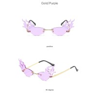 2020 New Arrivals High Fashion Luxury Trendy Unique Fire Rimless Frames Men Ladies Party Shades Sunglasses