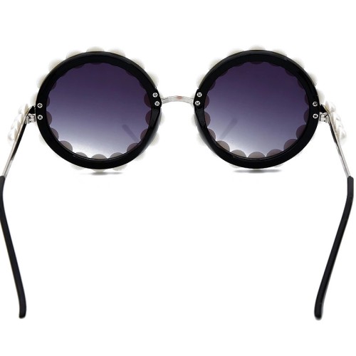 Luxury Party Fashion Vintage Retro Round Metal Frame Trendy Diamond Women Shades Sunglasses