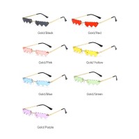 2020 Wholesale Fashion Designer Brand Rimless Metal Frame Small Heart Shaped Women Trendy Shades Sunglasses