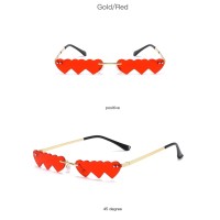 2020 Wholesale Fashion Designer Brand Rimless Metal Frame Small Heart Shaped Women Trendy Shades Sunglasses