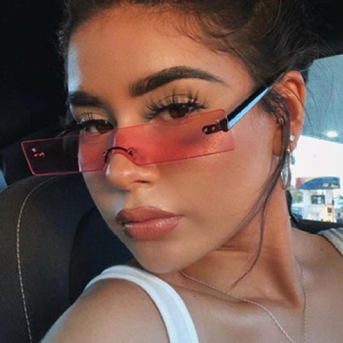 New Rectangle Women 2024 Fashion Luxury Brand Designer Small Lens Shades Personality UV400 Sunglasses