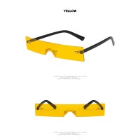 New Rectangle Women 2020 Fashion Luxury Brand Designer Red Pink Clear Small Lens Personality Shades UV400 Sunglasses