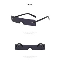 New Rectangle Women 2020 Fashion Luxury Brand Designer Red Pink Clear Small Lens Personality Shades UV400 Sunglasses