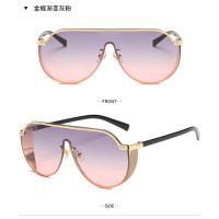 2024 New Fashion Luxury Women Rhinestone Flat Top UV400 Oversized Shield Style Sunglasses