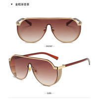 2024 New Fashion Luxury Women Rhinestone Flat Top UV400 Oversized Shield Style Sunglasses