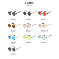 Steampunk Sunglasses Round Designer Metal Women Coating Men Retro Sunglasses