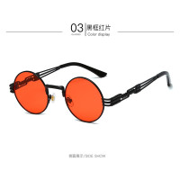 Steampunk Sunglasses Round Designer Metal Women Coating Men Retro Sunglasses