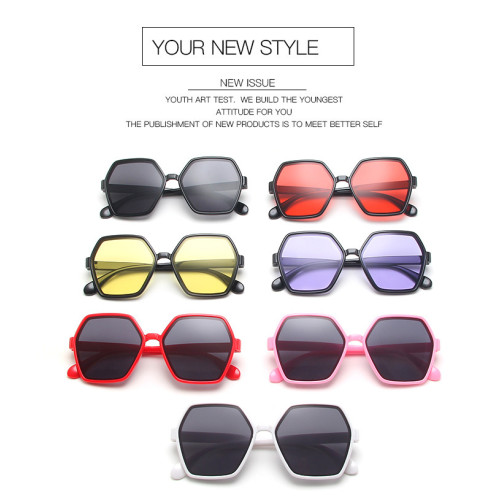 2024 wholesale low price hexagon hight quality trending kids sunglasses