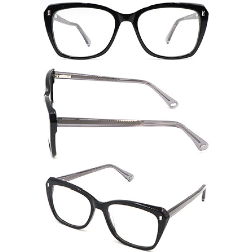 Big size frame Acetate optical frame with metal spring hinge