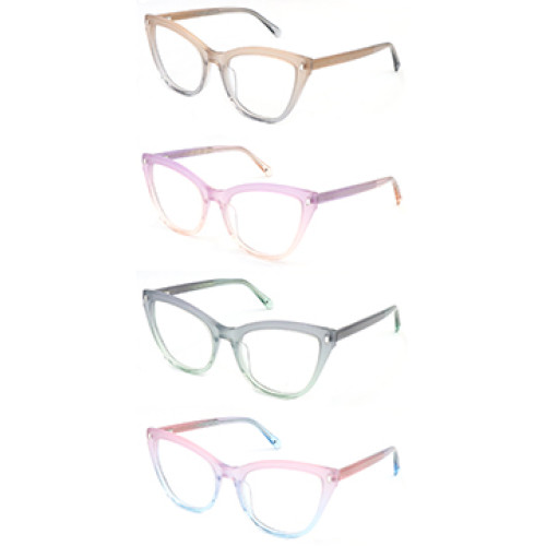 Hot sale cat eye progressive clear women acetate optical frame glasses