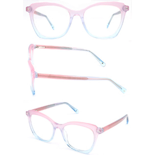 Hot selling cat eye progressive clear women acetate optical frame glasses