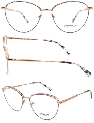 Round shape adult metal Optical Frame with acetate temple