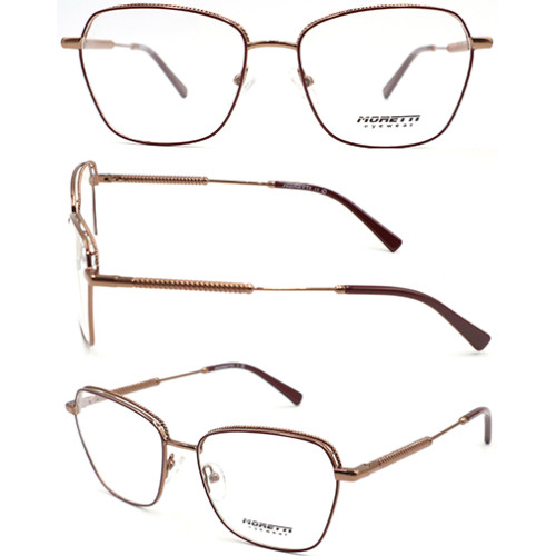 Special shape adult metal optical frame with acetate temple Support customization