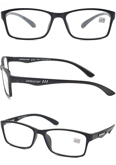 PC fashion flurence reading glasses with plastic spring hinge Support customization