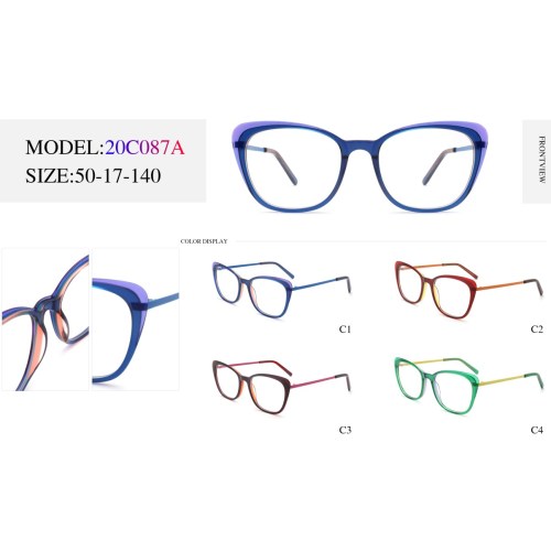 2023 Cat Eye Ultralight Adult Acetate Optical Frame With Metal Temple