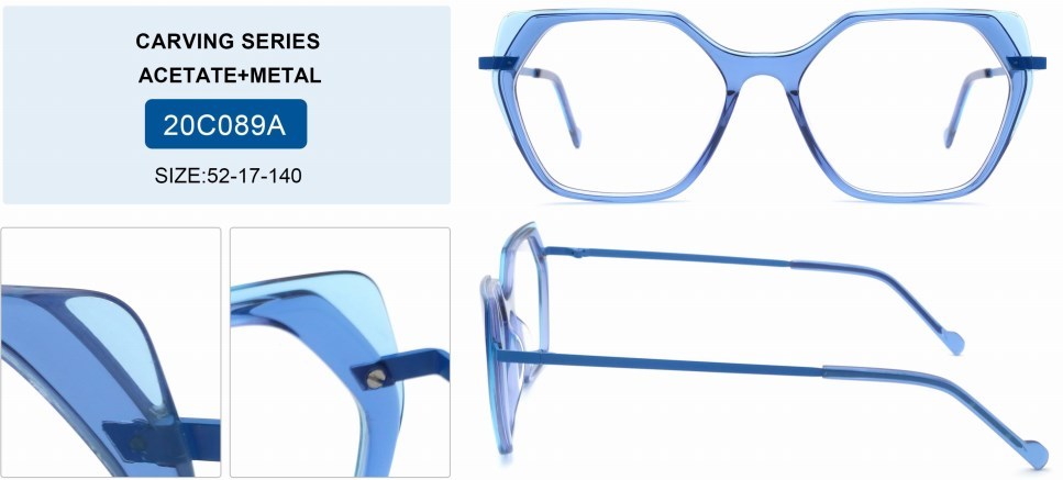 2023 Cat Eye Ultralight Adult Acetate Optical Frame With Metal Temple