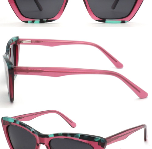 High quality stitching process variety of colors cat eye women's acetate sunglasses