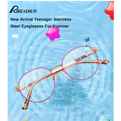 New Arrival Teenager Stainless Steel Eyeglasses For Summer