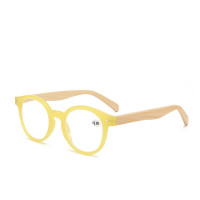 New natural bamboo legs anti-blue light easy carrying spring hing reading glasses