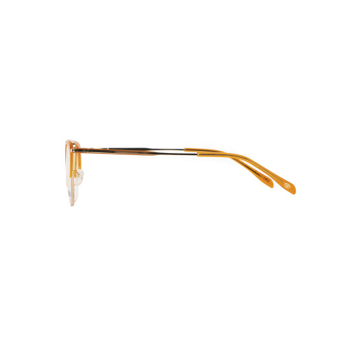 Cat eye acetate half frame eyebrow optical frame with metal temple