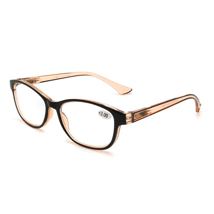 2023 Reasun CHEAP plastic transparent blue reading glasses with metal spring hinge