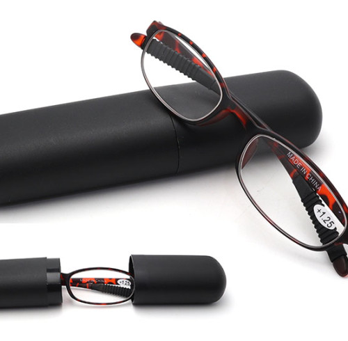 Tr90 Anti Blue Light Portable Reading Glasses with Rubber Temple Tip