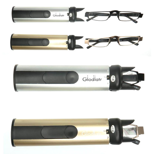Pen Case Reading Glasses with Aluminum Box Portable Metal Readers for Old Men with Spring Hinges