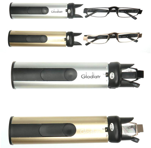 Pen Case Reading Glasses with Aluminum Box Portable Metal Readers for Old Men with Spring Hinges