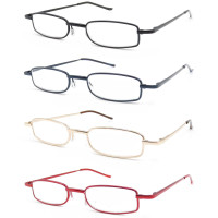 Wholesale Fashion Elegant Pen Reading Glasses Metal Frame Ultra-Thin Pen Reading Glass with Portable Mini Box