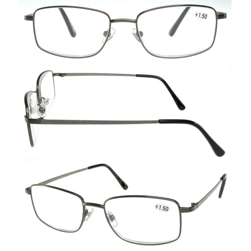 Full Rim Metal Frames Small Shape Front Stainless Steel Unisex Protect Eye Glasses for Working Men Women Reading Glasses