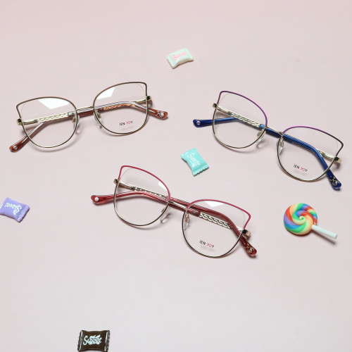 New Design Women Custom Logo Cheap Teenager Glasses Optical Eyeglasses Metal Frame