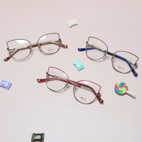 New Design Women Custom Logo Cheap Teenager Glasses Optical Eyeglasses Metal Frame