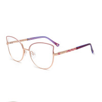 New Design Women Custom Logo Cheap Teenager Glasses Optical Eyeglasses Metal Frame