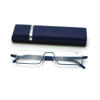 Half Frame Business Metal portable pen Eyeglasses Reading Glasses Frames for Men