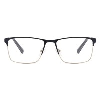 New Metal Glasses Frame Full Frame Business Leisure Square Stainless Steel Frame Plate Foot Set with Myopia