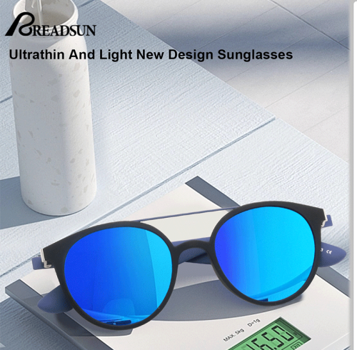 polarized retro ladies sunglasses with round shape recycled tr material